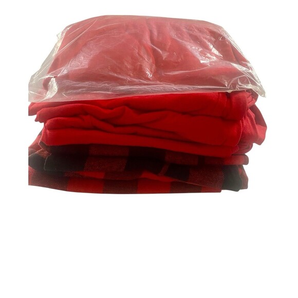 Lot Christmas Red Buffalo Plaid Pajama 4 Pants 5 Tops See Details - Picture 5 of 5